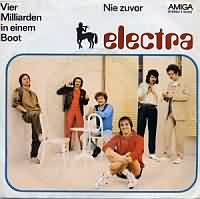 Nie zuvor ----- Electra ----- 
Die im Jahr 1969 gegrndete Dresdner Rockband Electra bzw. Electra-Combo ist eine der ltesten Bands in Deutschland berhaupt.<br>
Einer Ihrer bekanntesten Hits ist "Nie zuvor" aus dem Jahr 1985.<br>
Andere Lieder der Band sind z.B.
"Das kommt, weil deine Seele brennt" ,
"Der neue Tag" ,
"Der Musikant" sowie
"Vier Milliarden in einem Boot".
