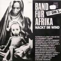 Nackt im Wind ----- Band fr Afrika ----- 
Der Song "Nackt im Wind" wurde 1985 von Herbert Grönemeyer (Musik) und Wolfgang Niedecken (Text) für das Projekt "Band für Afrika" geschrieben.<br>
Das Lied diente dazu Geld zur Bekämpfung der Hungernot in Äthiopien zu sammeln.<br>
Vorbild für dieses Lied war das Band-Aid Projekt um Bob Geldorf ein Jahr zuvor.<br>
An den Aufnahmen waren bekannte Künster/Gruppen wie Alphaville, BAP, Ina Deter, Extrabreit, Geier Sturzflug, Herbert Grönemeyer, Gitte Haenning, Hans Hartz, Heinz Rudolf Kunze, George Kranz, Klaus Lage, Udo Lindenberg, Wolf Maahn, Peter Maffay, Ulla Meinecke, Marius Müller-Westernhagen, Münchener Freiheit, Nena, Rheingold, Rodgau Monotones, Spider Murphy Gang, Spliff und Trio beteiligt.<br>
Der Song erreichte in Deutschland Platz 3 in den Charts.<br>
