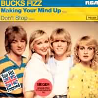 Making Your Mind Up ----- Bucks Fizz ----- 
Bucks Fizz ist der Name einer im Jahr 1981 extra fr den Grandprix gegrndeten Popband welche dann in diesem Jahr auch den Eurovision Song Contest mit dem Song "Making Your Mind Up" gewonnen hat.<br>
Der Song war international ein TopTen Hit, schaffte es in sterreich sowie England sogar auf den ersten Platz.<br>
Zwei ebenfalls erfolgreiche Songs waren auch "The Land of Make Believe" sowie "My Camera Never Lies" !<br>



