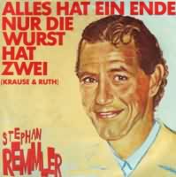 Alles hat ein Ende nur die Wurst hat zwei ----- Stephan Remmler ----- 
Stephan Remmler ist ein deutscher Snger und Komponist der bis zur Auflsung Snger der Gruppe "Trio" war.<br>
Nach der Auflsung von Trio wurde Stephan Remmler als Soloknstler aktiv, schrieb und produzierte seine Songs selbst.<br>
Einer dieser selbst geschriebenen Songs war
"Alles hat ein Ende nur die Wurst hat zwei" aus dem Jahr 1987, dieser Song schaffte es bis auf den 3. Platz der deutschen Charts.<br>
Fast zur gleichen Zeit brachte Gottlieb Wendehals ein Cover dieses Songs heraus.<br>
Andere bekannte und erfolgreiche Songs von Stephan Remmler als Soloknster waren
"Keine Sterne in Athen"  ,
"Vogel der Nacht"  und
"Keine Angst hat der Papa mir gesagt"  !<br>




